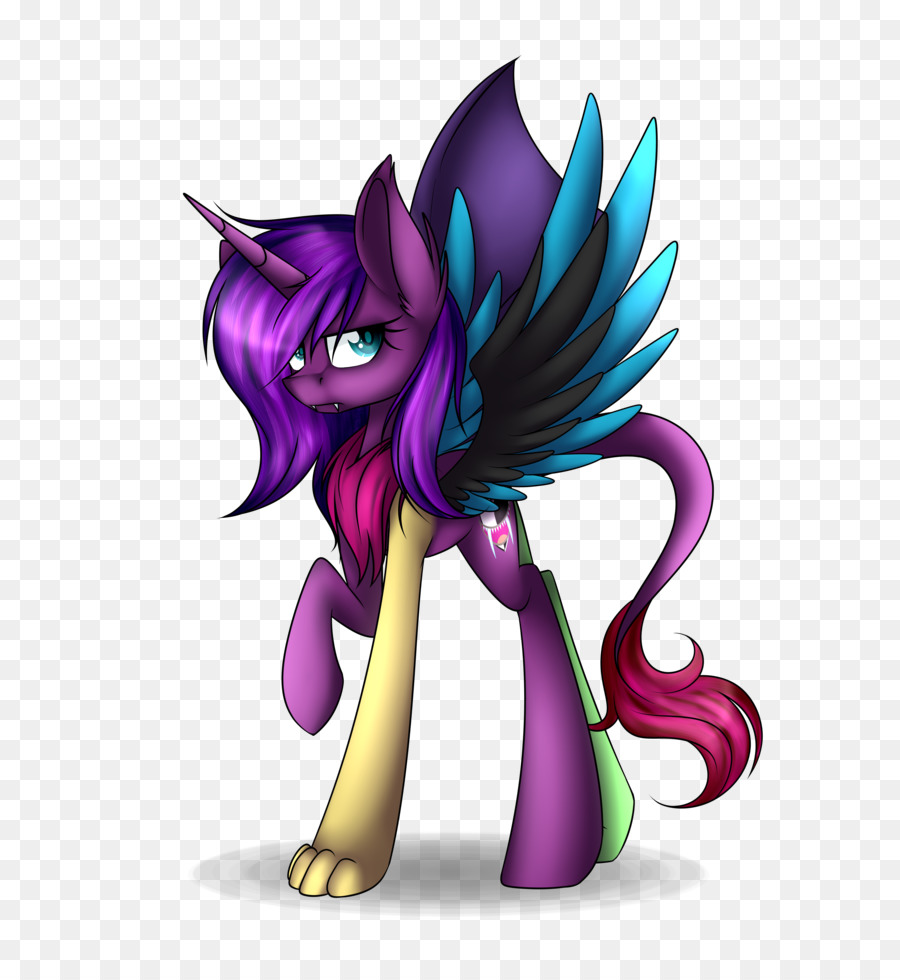 Poney Bleu，Crinière Violette PNG