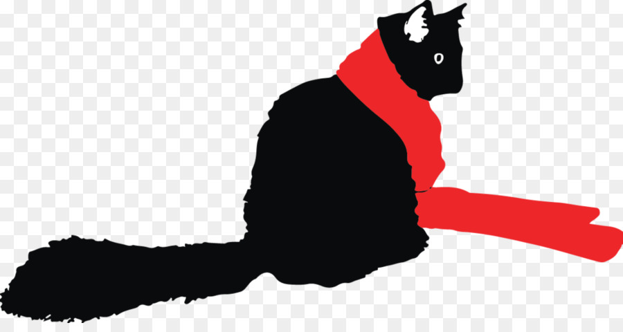 Chat Noir Avec Foulard Rouge，Chat PNG