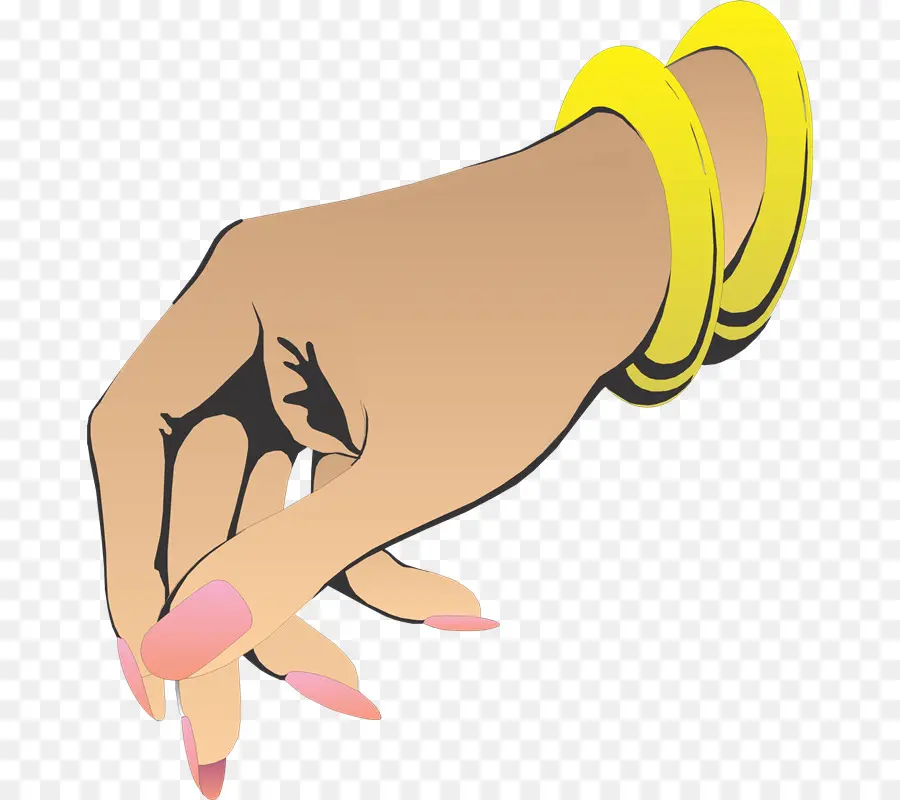 Main Avec Des Bracelets，Jaune PNG