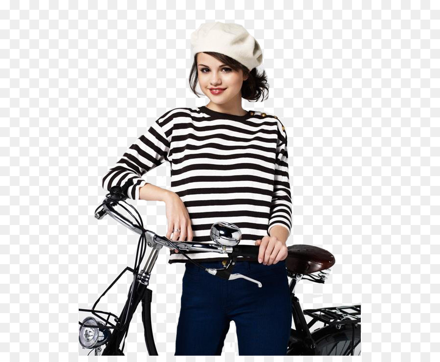 Femme Avec Vélo，Chemise Rayée PNG