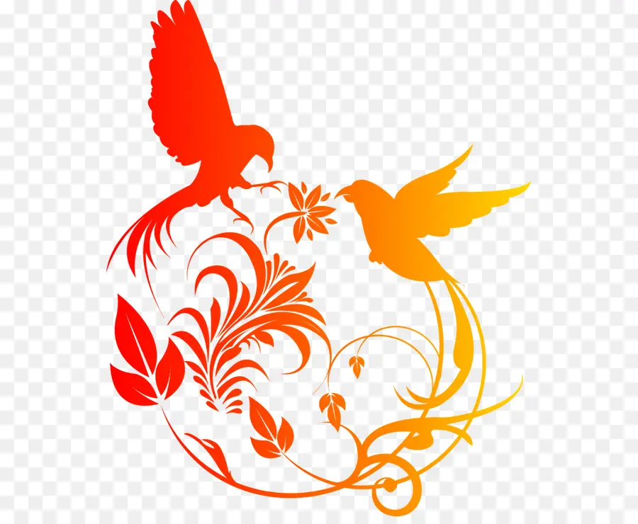 Oiseaux，Fleurs PNG