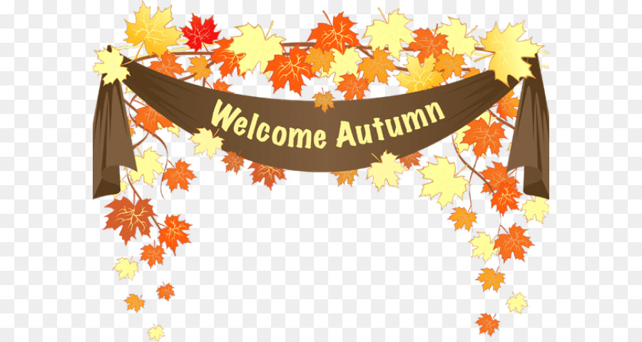 Bannière De Bienvenue Automne，Feuilles PNG