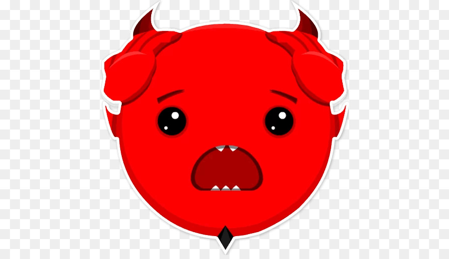 Emoji Diable Rouge，Dessin Animé PNG