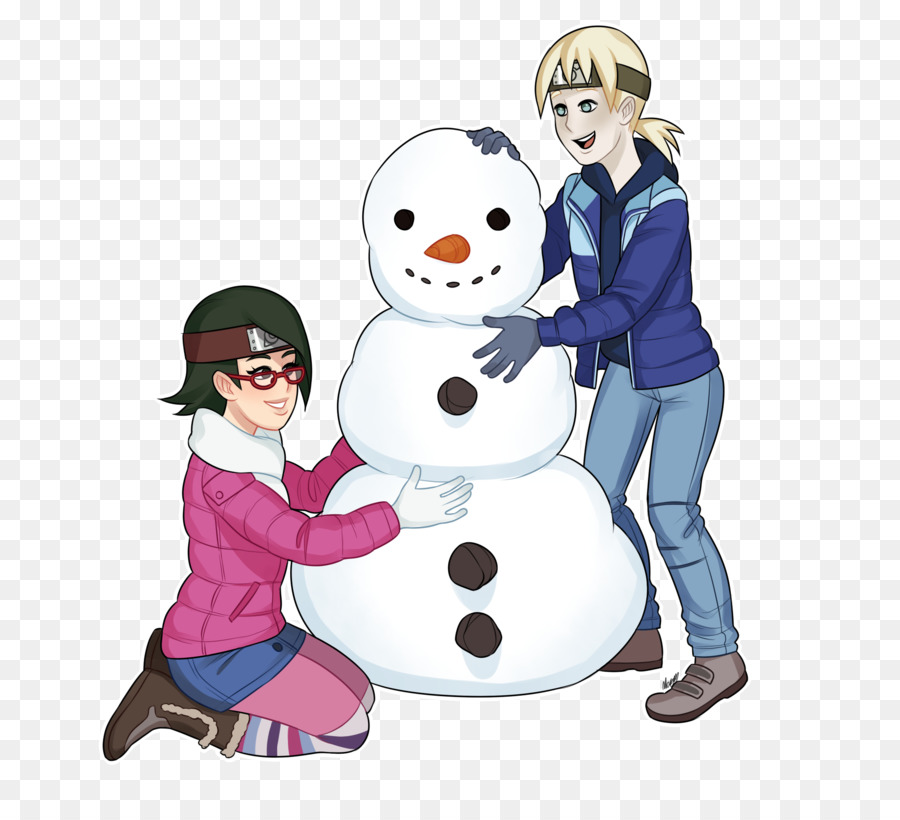 Bonhomme De Neige Et Fille，Hiver PNG