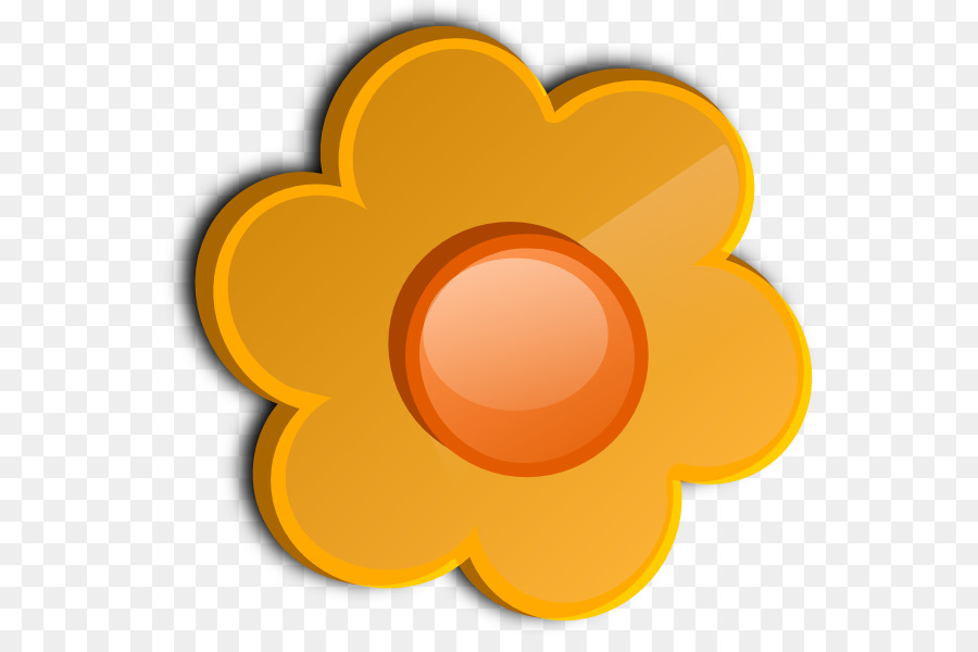 Fleur Jaune，Centre Orange PNG