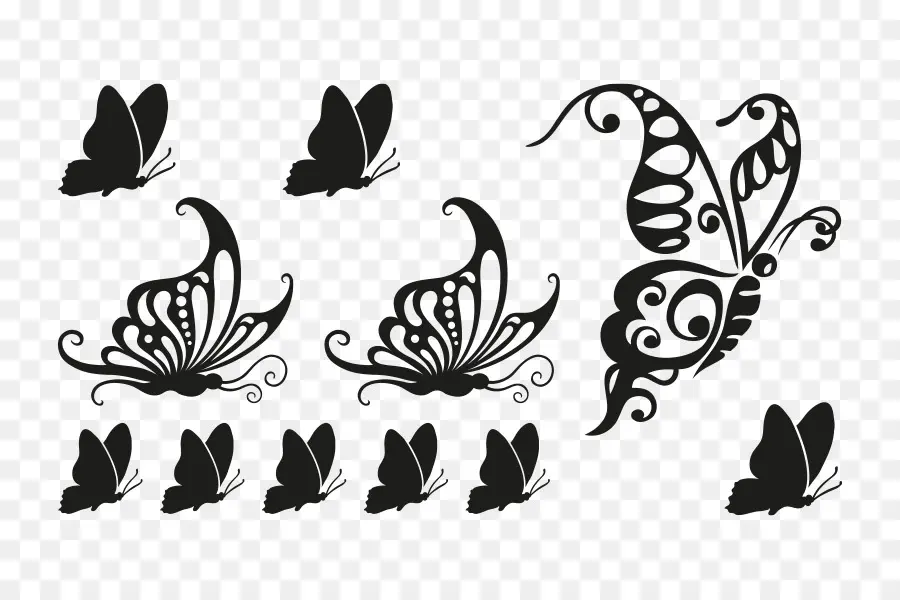 Papillons Noirs，Papillons PNG