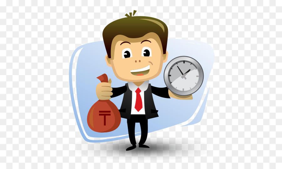 Homme D'affaires De Dessin Animé，Horloge PNG