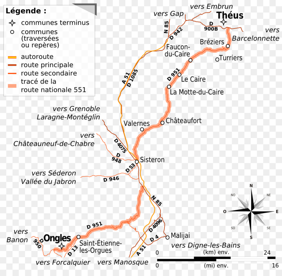 Route Nationale 551，Ligne PNG