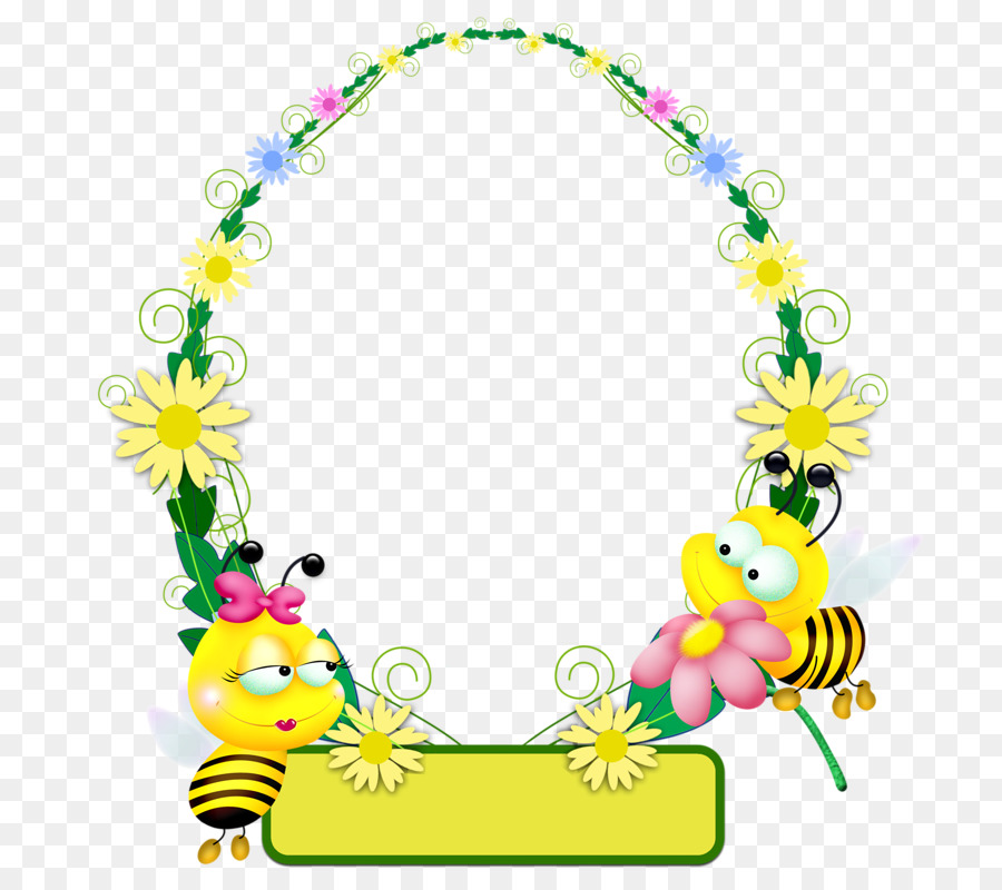 Cadre Abeille，Fleurs PNG