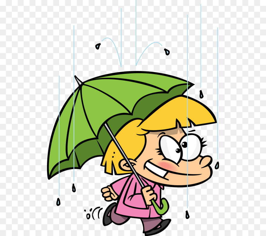 Fille Avec Parapluie，Pluie PNG