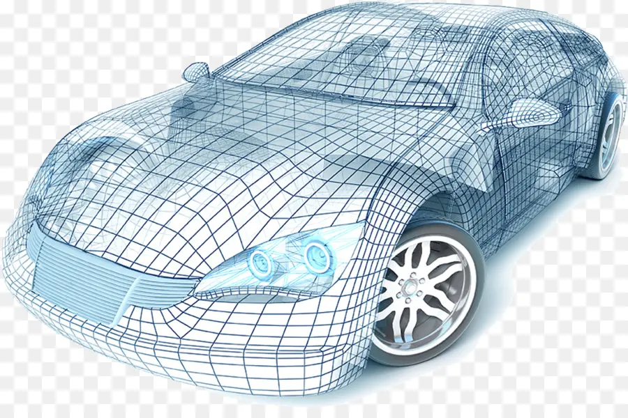 Voiture Filaire，Modèle 3d PNG