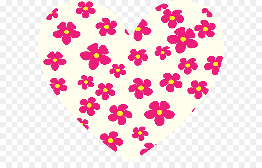 Coeur Rose Avec Des Fleurs，Rose PNG