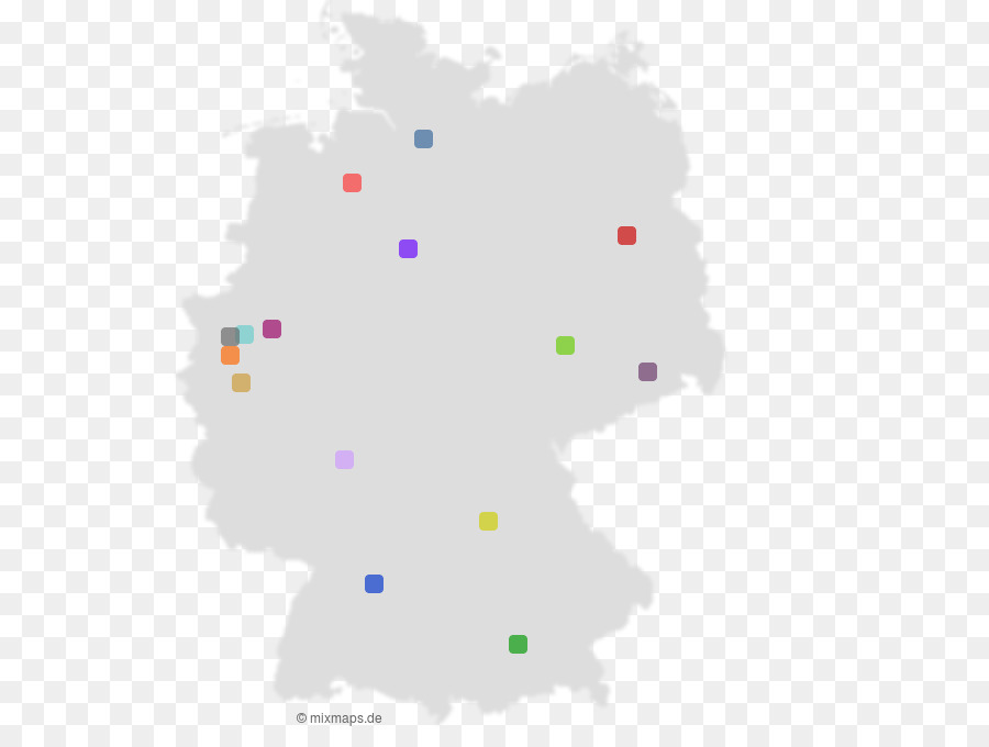 Carte De L'allemagne，Points Colorés PNG