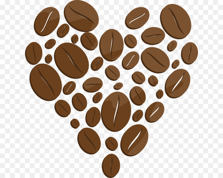 Café En Grains，Forme De Coeur PNG