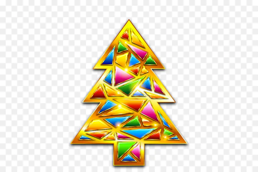 Sapin De Noël Doré，Coloré PNG