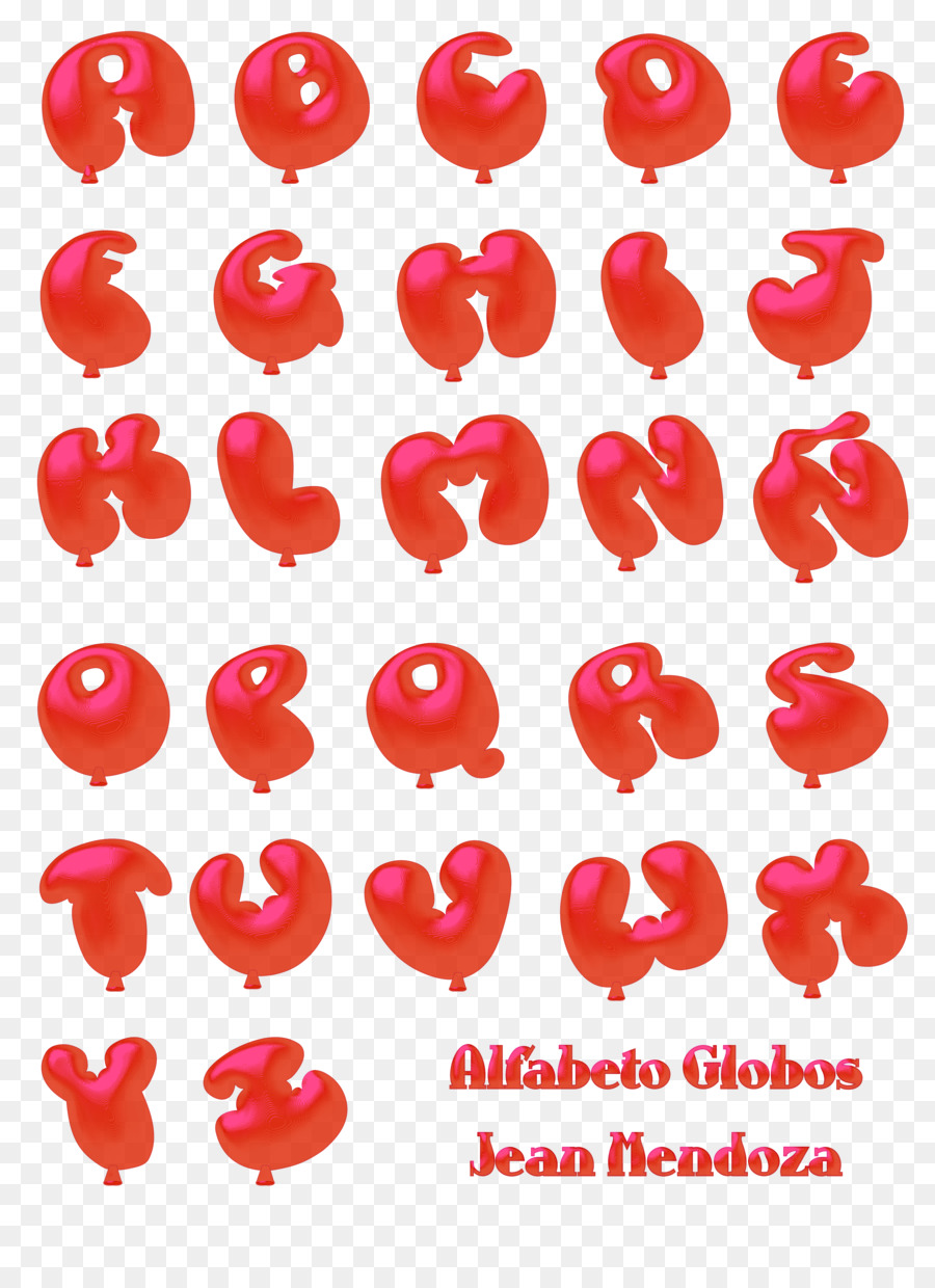 Lettres De Ballon，Rouge PNG