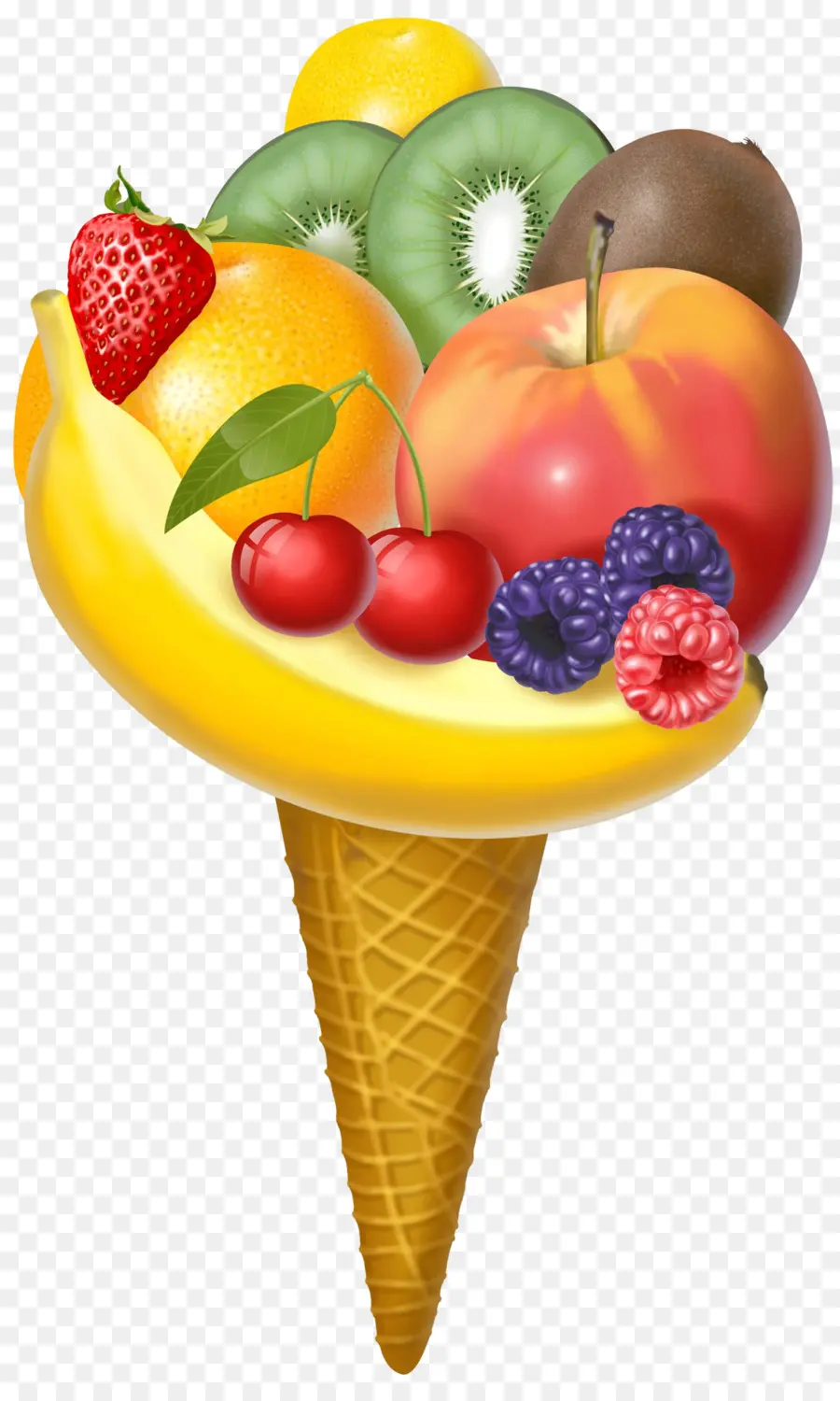 Cône De Fruits，Glace PNG