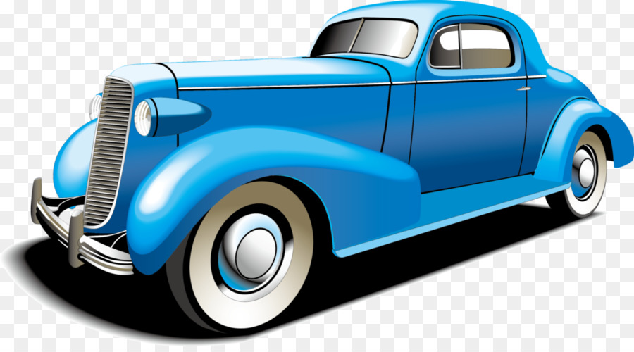 Voiture Ancienne Bleue，Bleu PNG