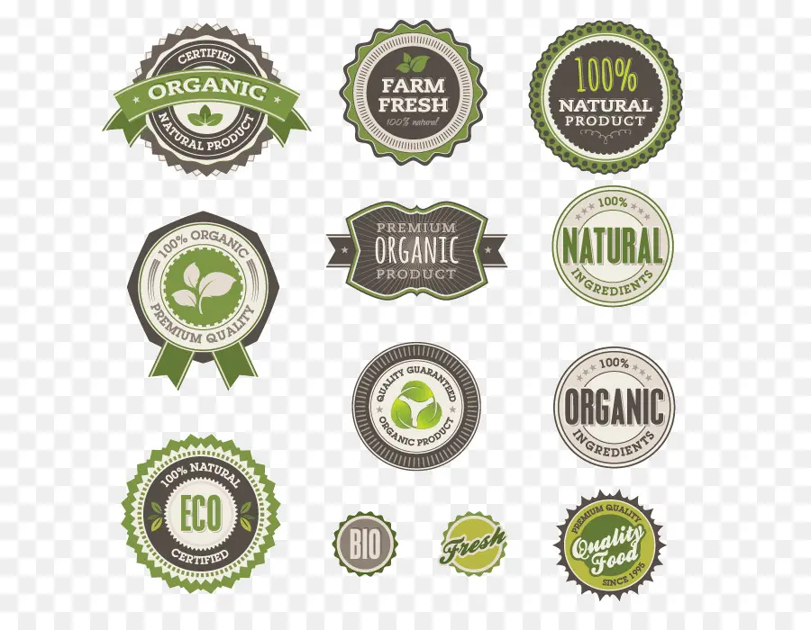 Badges De Produits Biologiques，étiquettes PNG