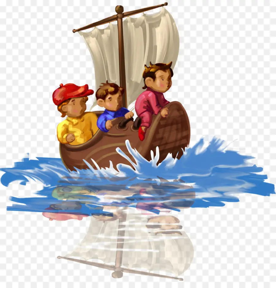 Enfants En Bateau，Eau PNG