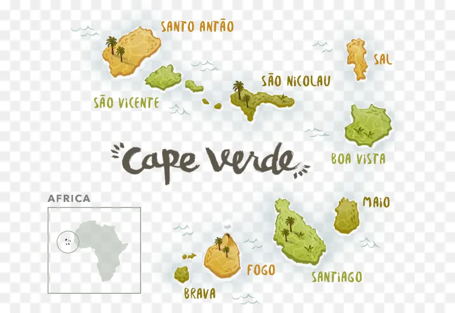 Carte Du Cap Vert，îles PNG