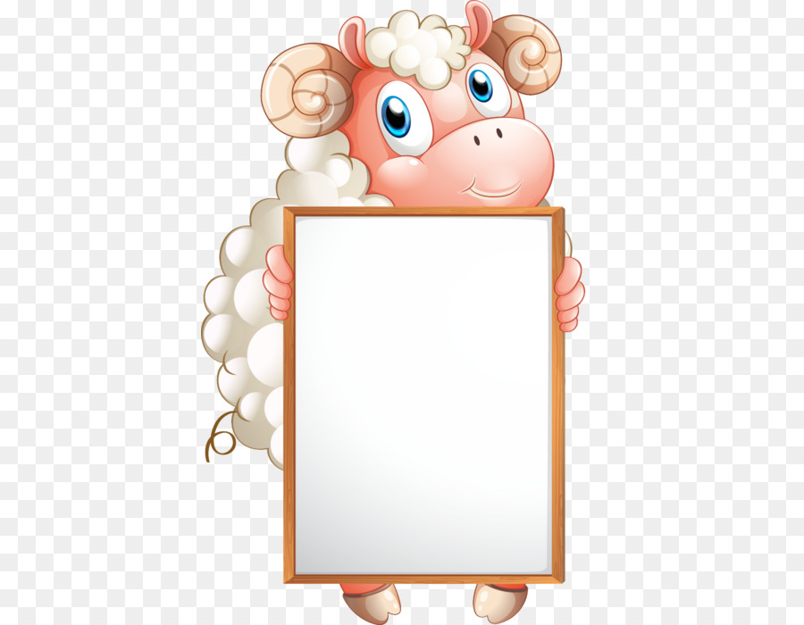 Moutons Avec Signe，Dessin Animé PNG