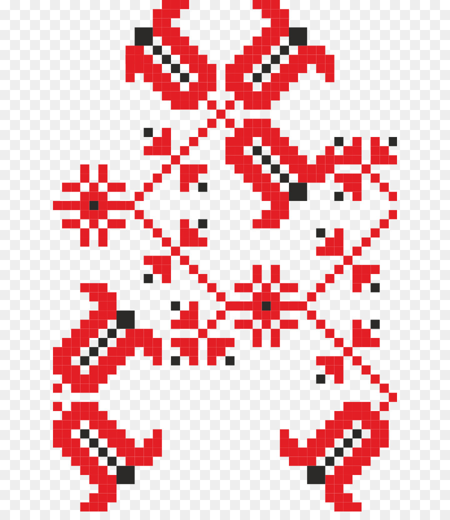 Motif De Broderie，Rouge PNG