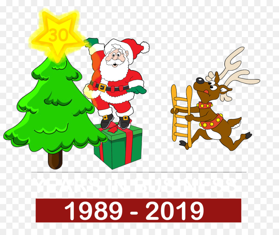 Père Noël Et Renne，Noël PNG