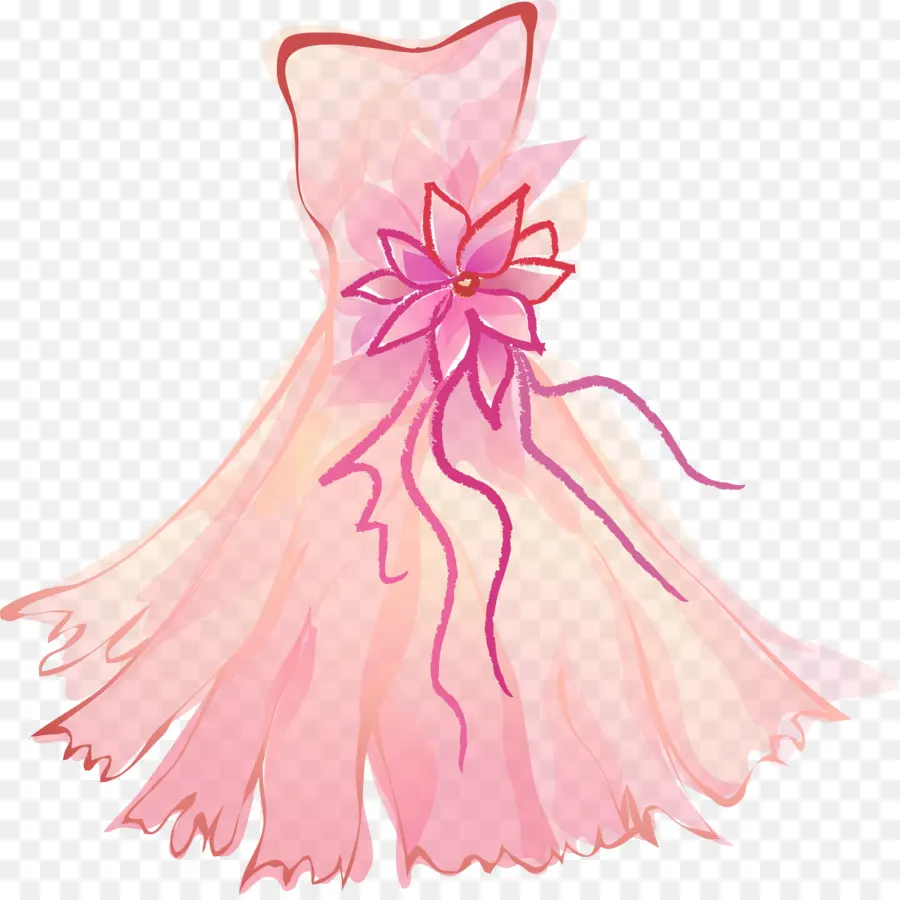 Robe Rose，Fleur PNG