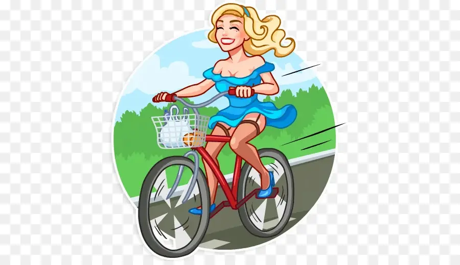 Femme à Vélo，Vélo PNG