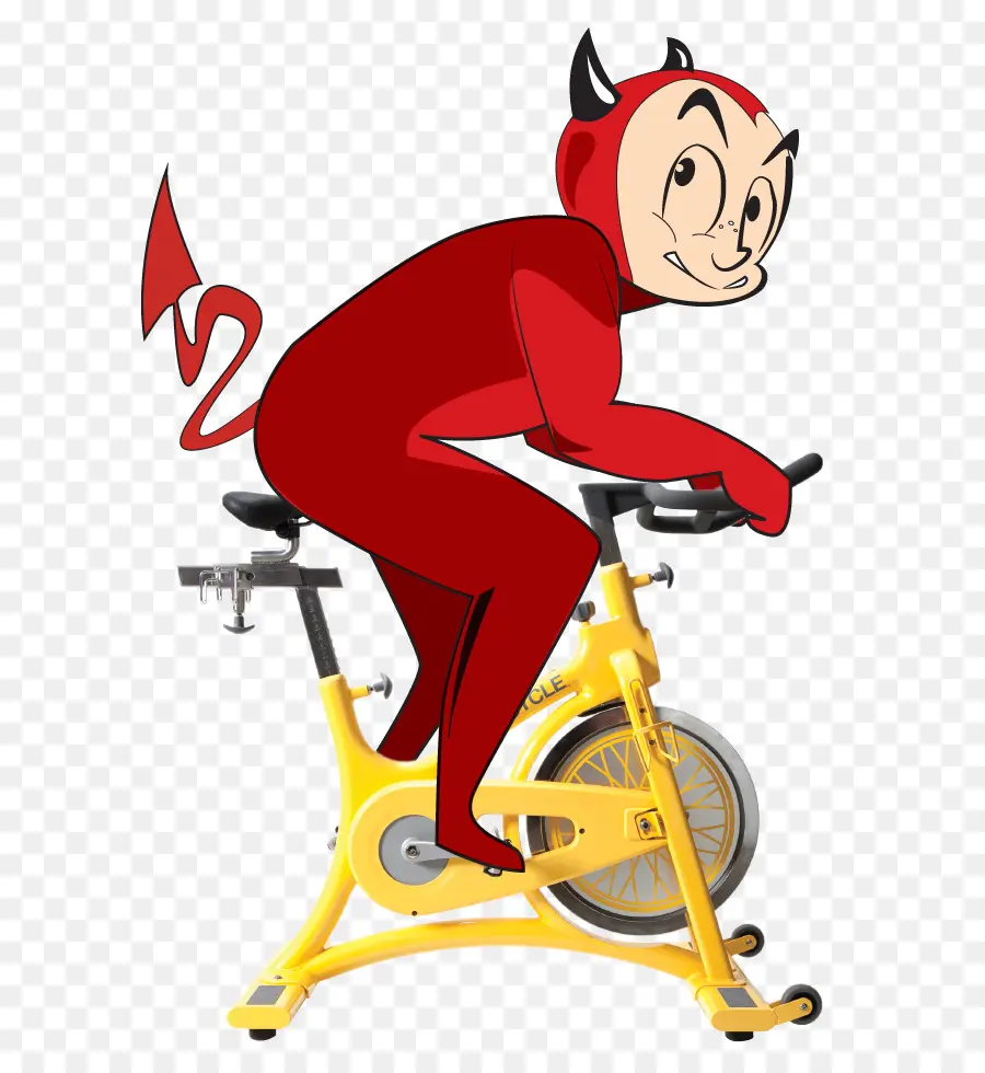 Diable Sur Vélo D'exercice，Diable PNG