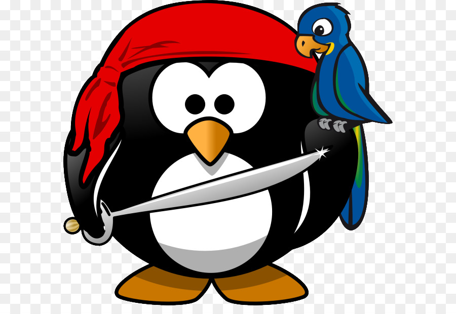 Pingouin Pirate，Perroquet PNG