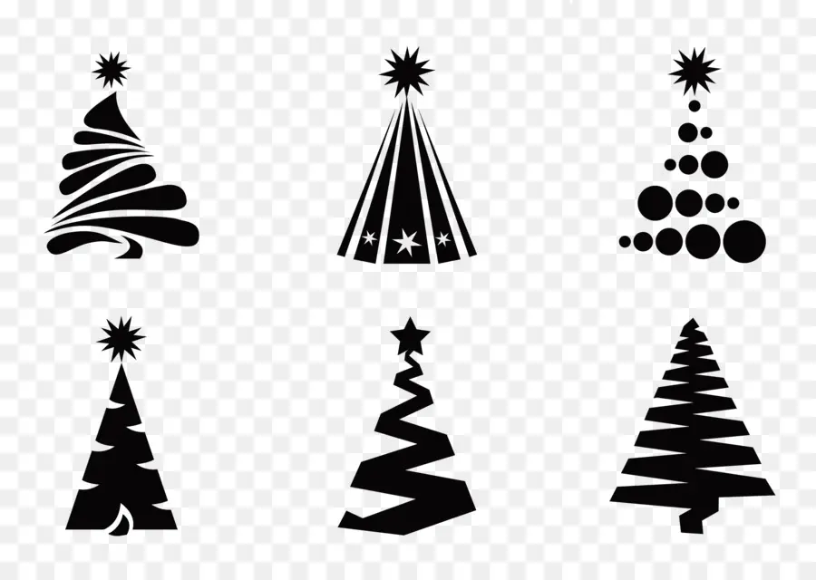 Arbres De Noël，Noir PNG