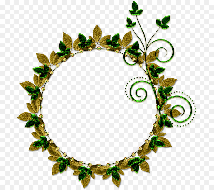 Couronne Florale，Vert PNG