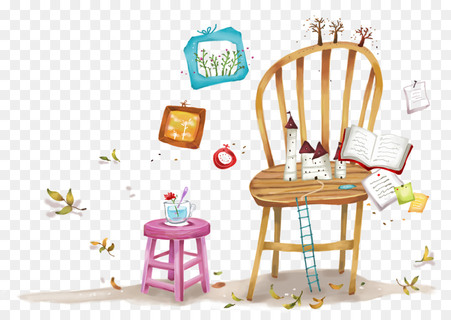 Chaise Et Livres，Tabouret PNG