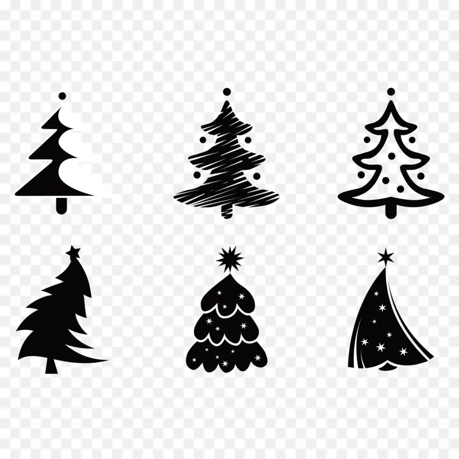 Arbres De Noël，Noir PNG