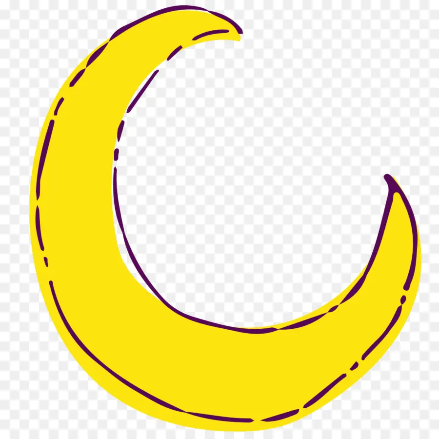 Croissant De Lune Jaune，Lune PNG