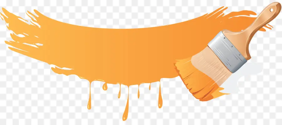 Pinceau Orange，Peinture PNG