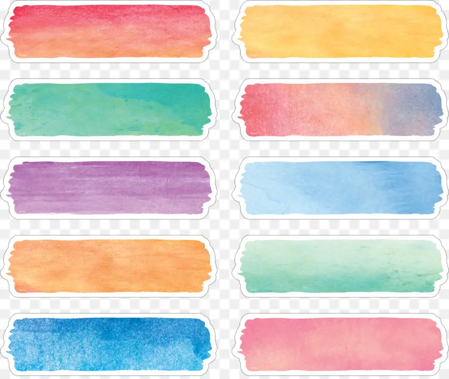 Étiquettes Colorées，Aquarelle PNG