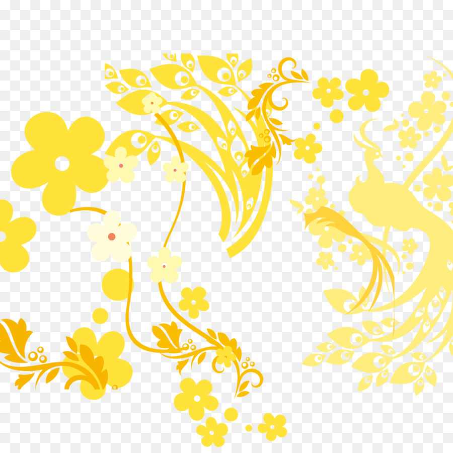 Jaune，Design Floral PNG