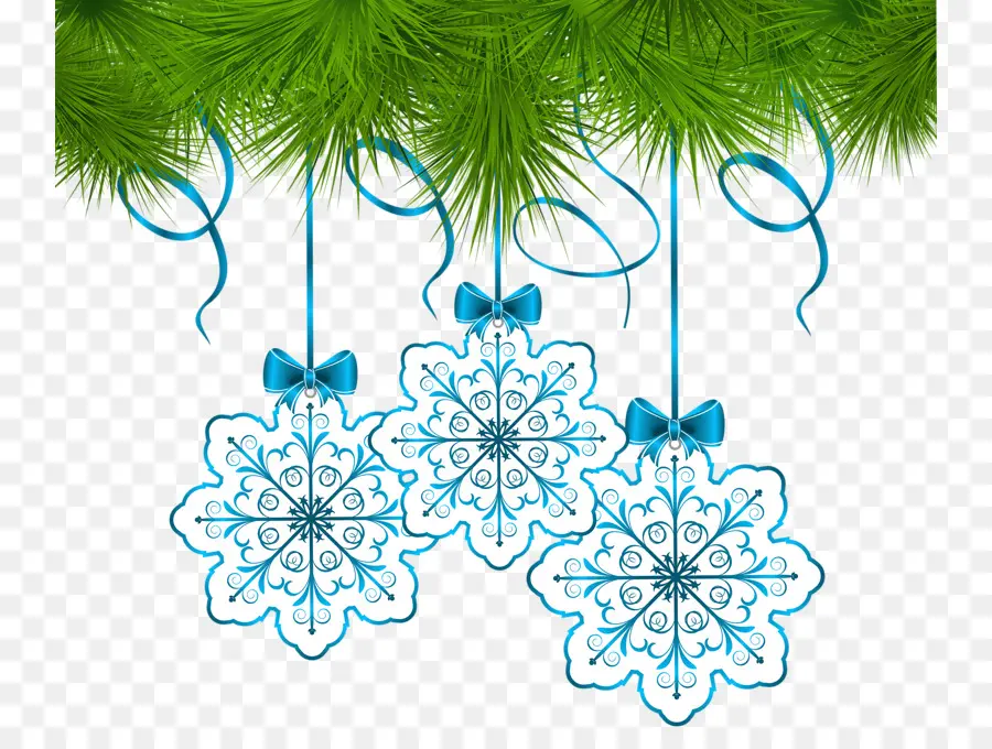 Ornements De Flocon De Neige，Bleu PNG