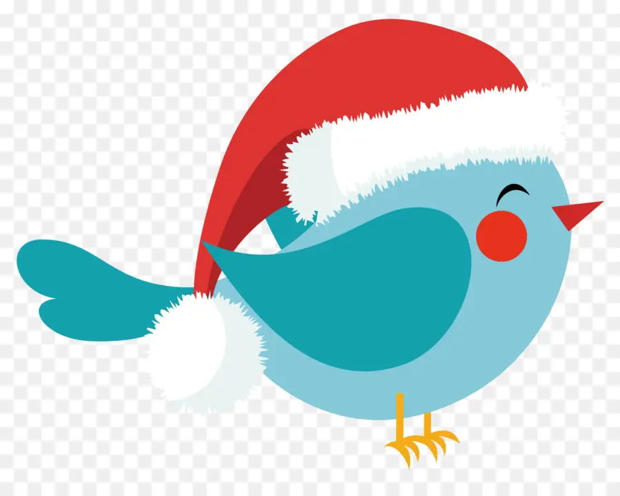 Oiseau Bleu，Chapeau De Père Noël PNG