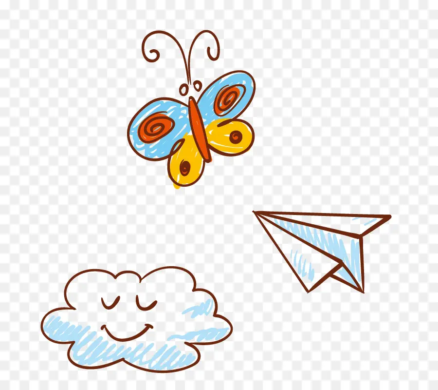 Papillon Nuage Avion En Papier，Vol PNG