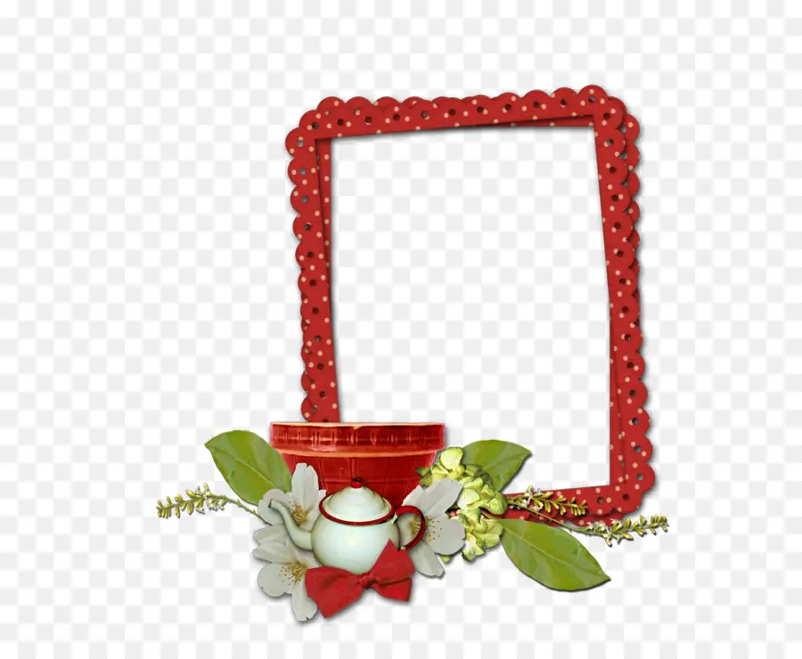 Cadre Rouge，Fleurs PNG