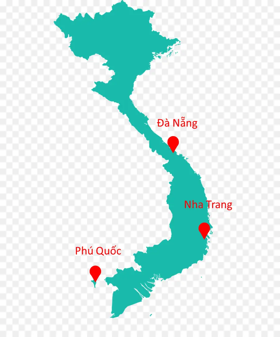 Carte Du Vietnam，Emplacements PNG