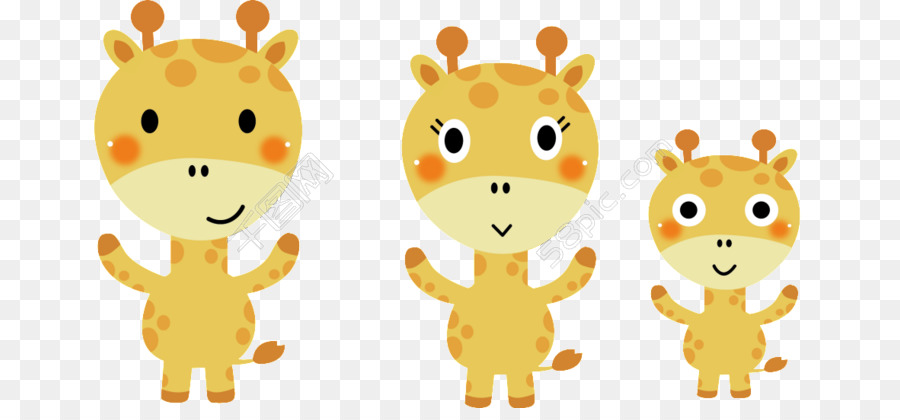 Famille De Girafe De Dessin Animé，Famille PNG