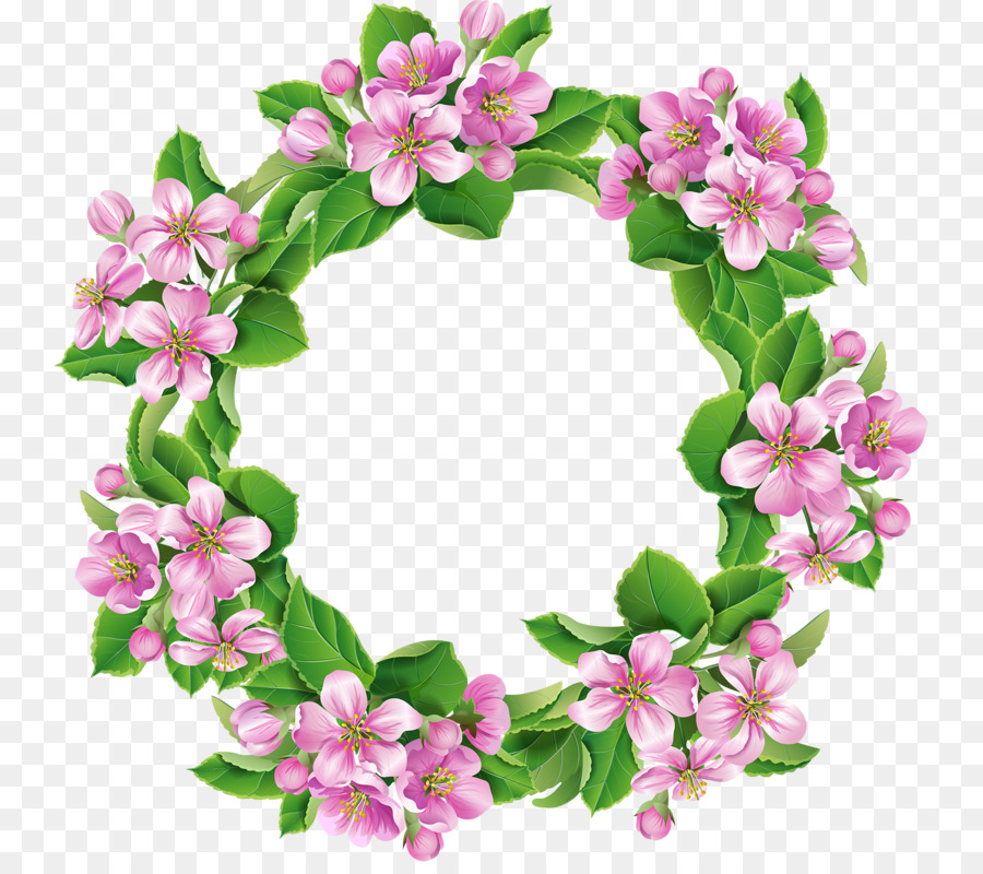 Couronne De Fleurs，Fleurs Roses PNG