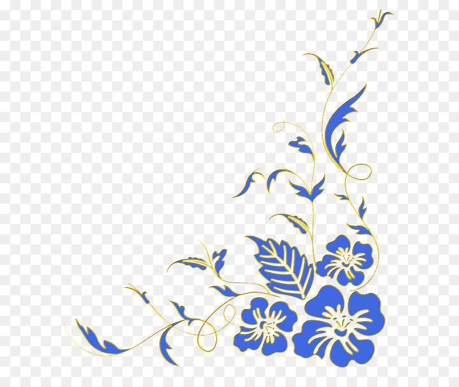 Motif Floral Bleu，Fleur PNG