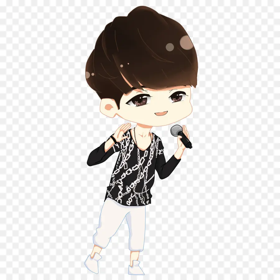 Chanteur Chibi，Microphone PNG