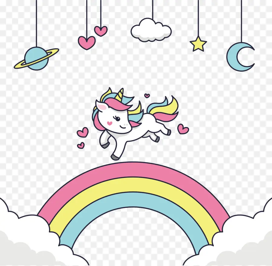 Licorne，Arc En Ciel PNG